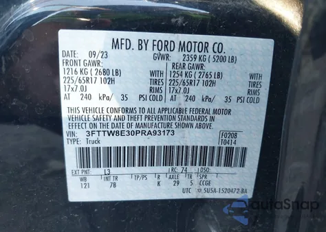2023 Ford Maverick Xlt z USA, uszkodzony, nr VIN 3FTTW8E30PRA93173